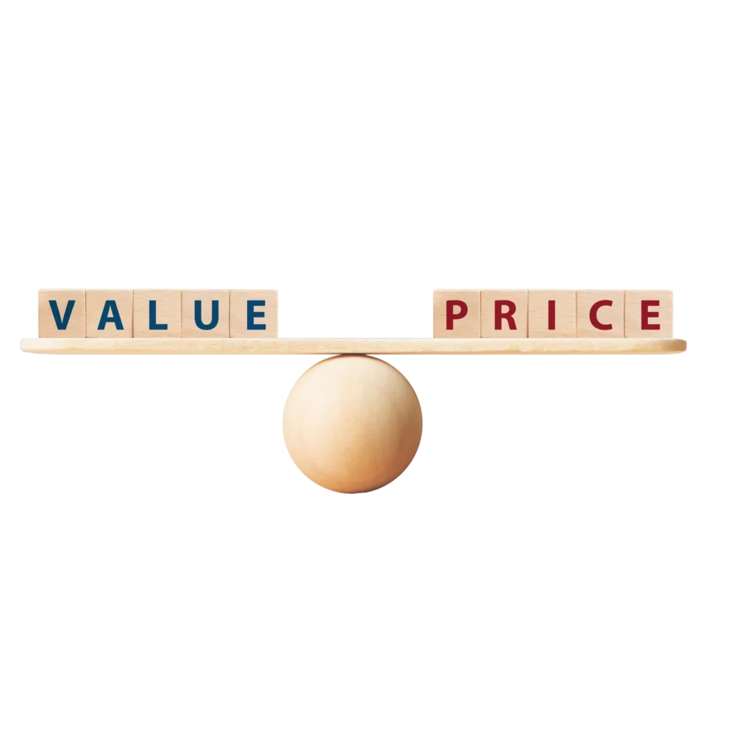 Value-price-scale-weighed-out